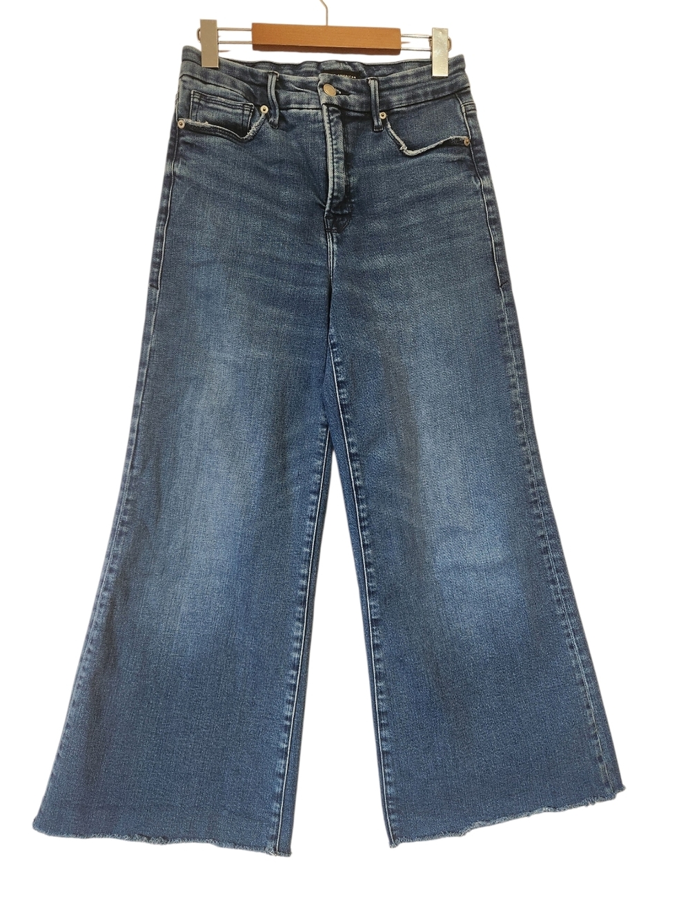 ​Good American Good Waist Palazzo Jeans High Rise Wide Leg Indigo625 Size 4 / 27